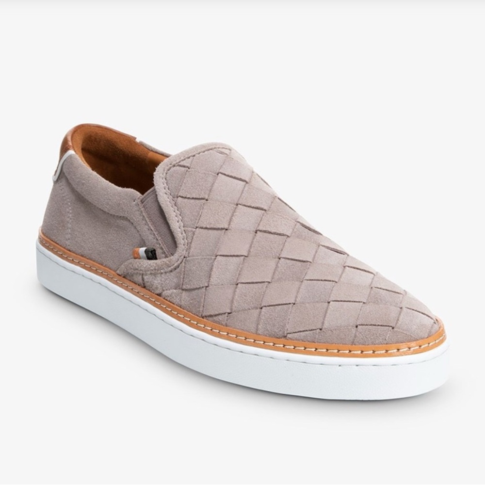 ALLEN EDMONDS Alpha Woven Suede Slip-on Sneakers Gray Sz 10.5 Casual Neutral